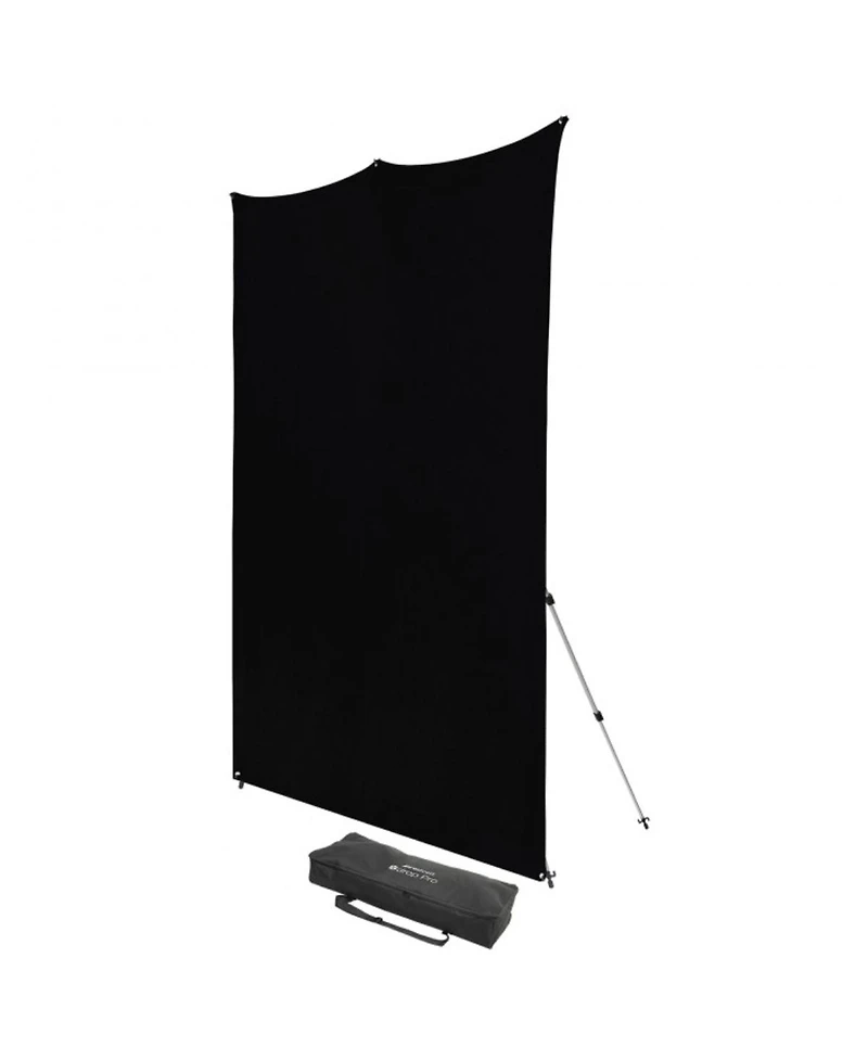Westcott 8x8' X-Drop Pro Wrinkle-Resistant Backdrop Kit with Stand, Rich Black