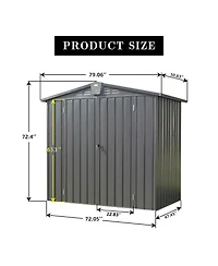 Clihome 4.2-ft x 6.5-ft Galvanized steel Storage Shed