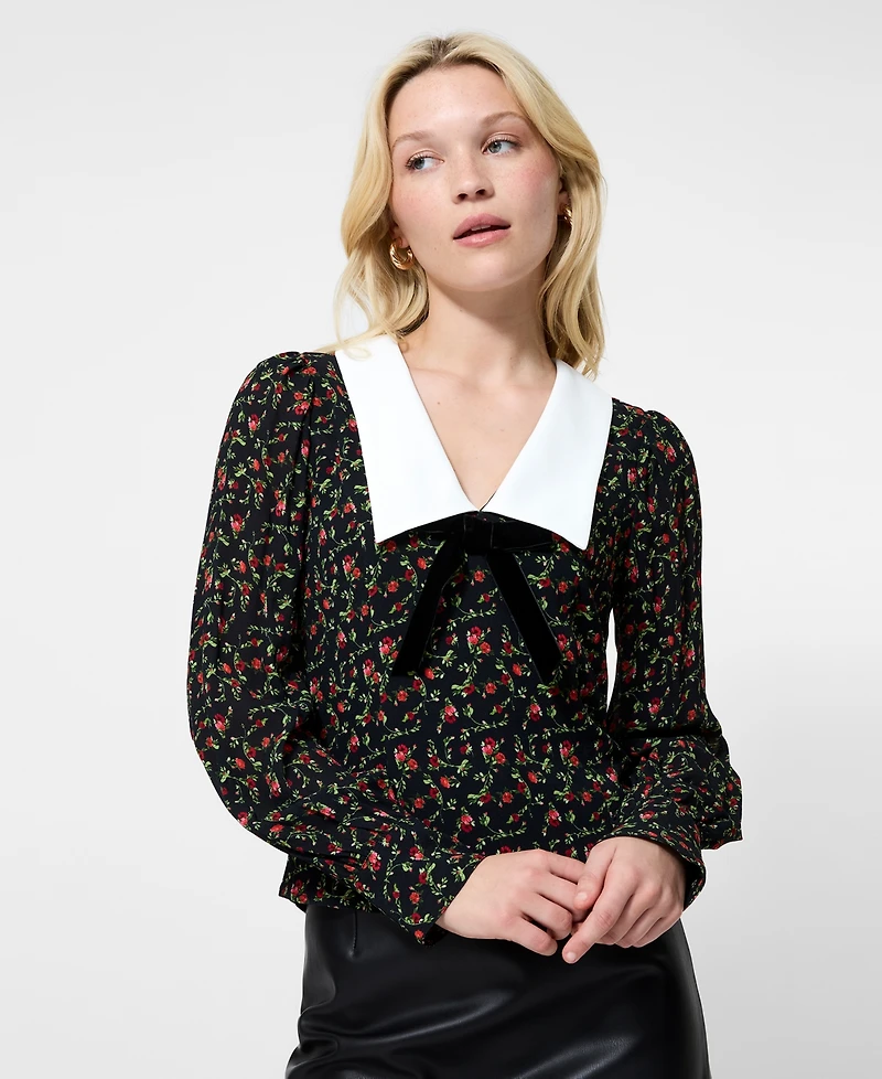 French Connection Women's Floral Print Collared Top