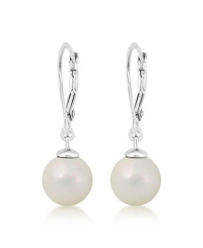 Chanteur/Girl/Pearl White Gold Palladium Plating Leverback Earring