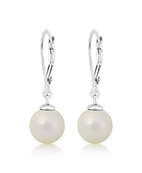 Chanteur/Girl/Pearl White Gold Palladium Plating Leverback Earring
