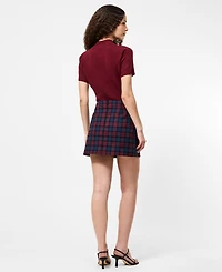 French Connection Women's Plaid A-Line Mini Skirt