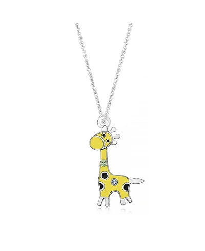 Chanteur/Girl/Giraffe Crystal White Gold Palladium Plating Necklace