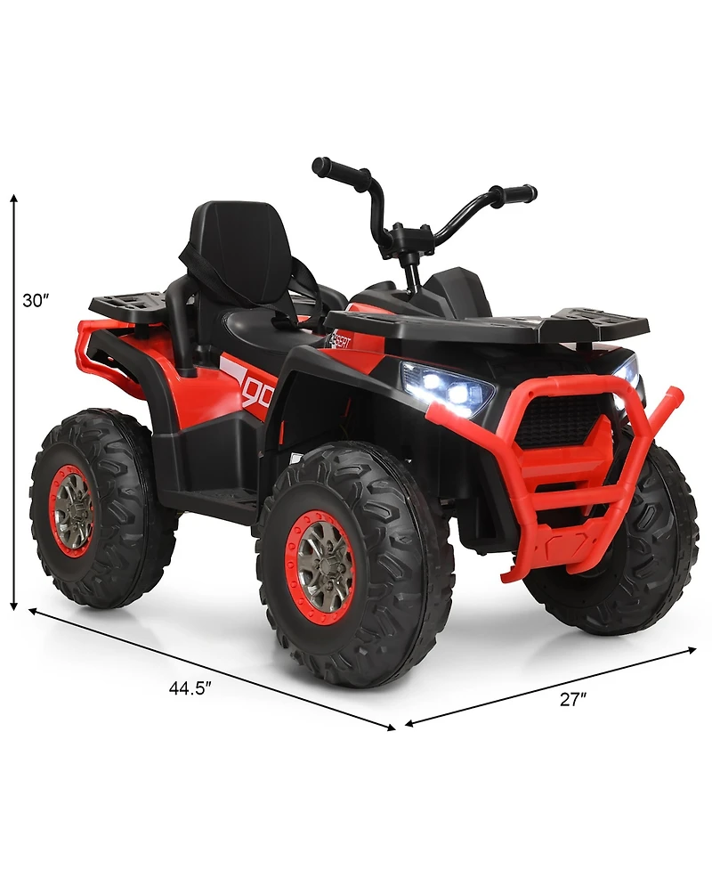 12V Kids Electric 4-Wheeler Atv Quad 2 Speeds Ride On Car w/MP3&Led Lights