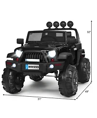 12V Kids Ride On Truck Rc Car w/ Led Lights Music Trunk