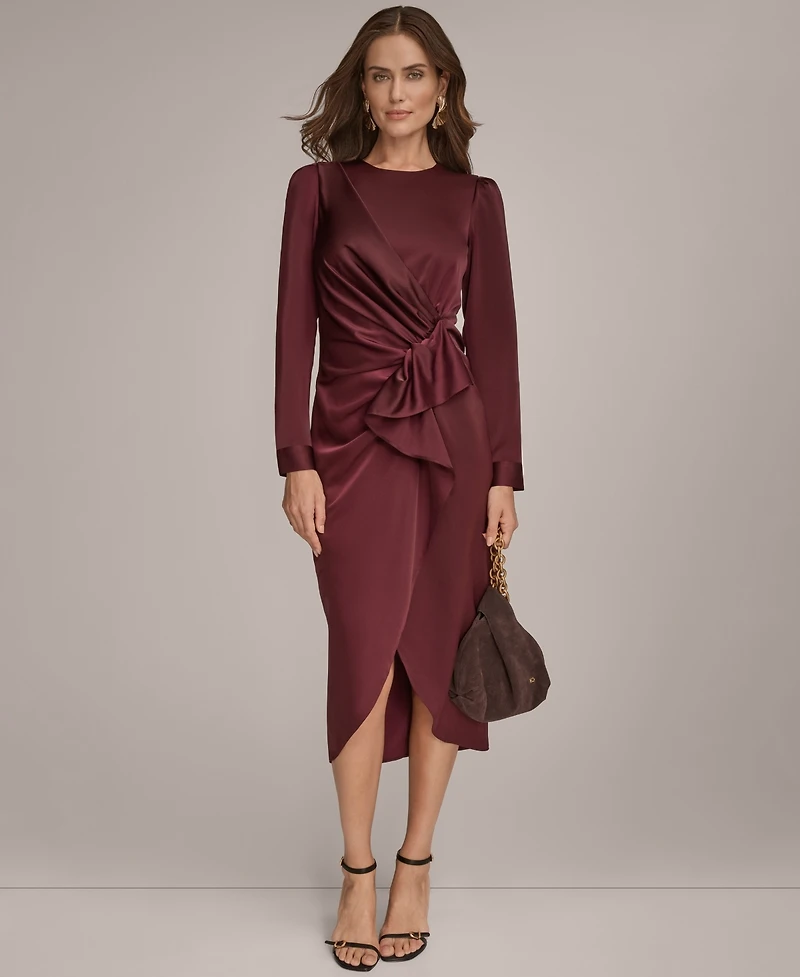 Donna Karan New York Women's Ruched Midi Dress