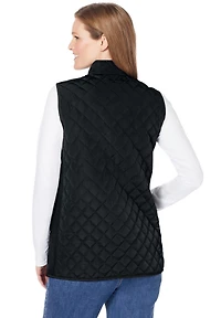 Woman Within Plus Zip-Front Quilted Vest