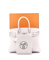 Pre-Owned Hermes Birkin 30 Handbag Light Epsom with Palladium Hardware