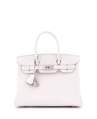 Pre-Owned Hermes Birkin 30 Handbag Light Epsom with Palladium Hardware