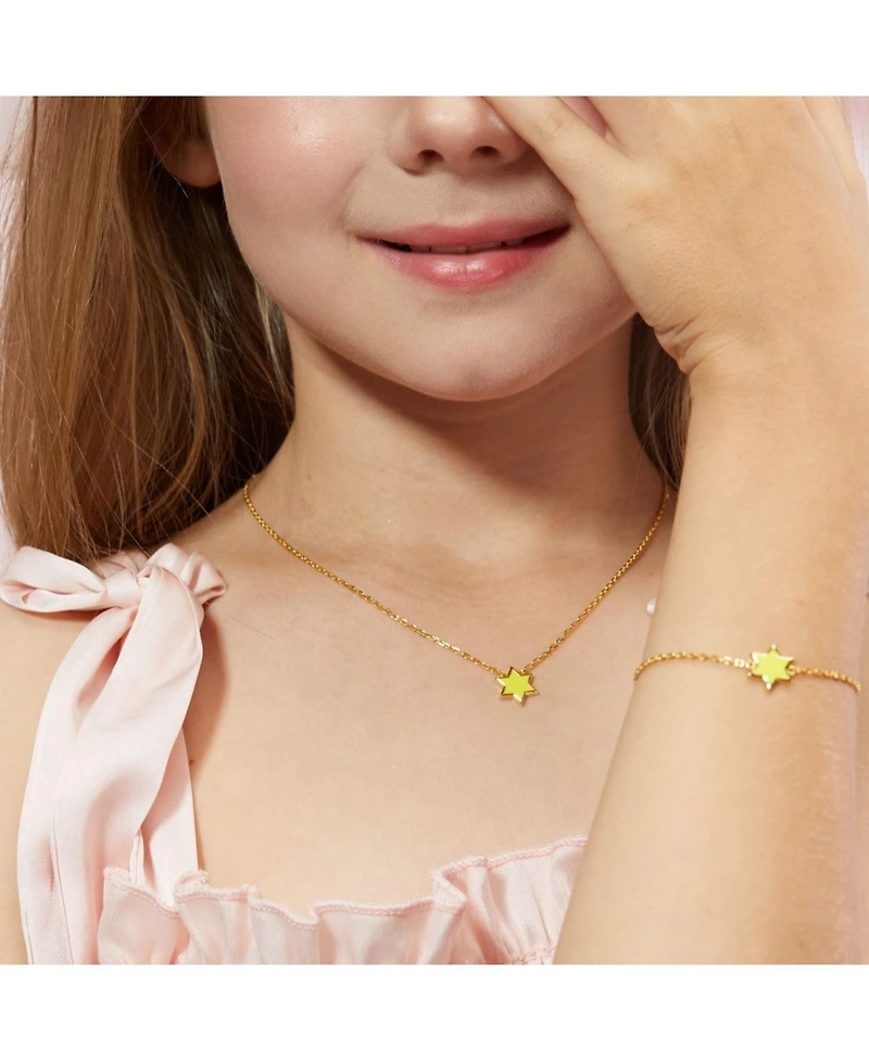 Anna Zuckerman Petit Star of David Necklace in Yellow