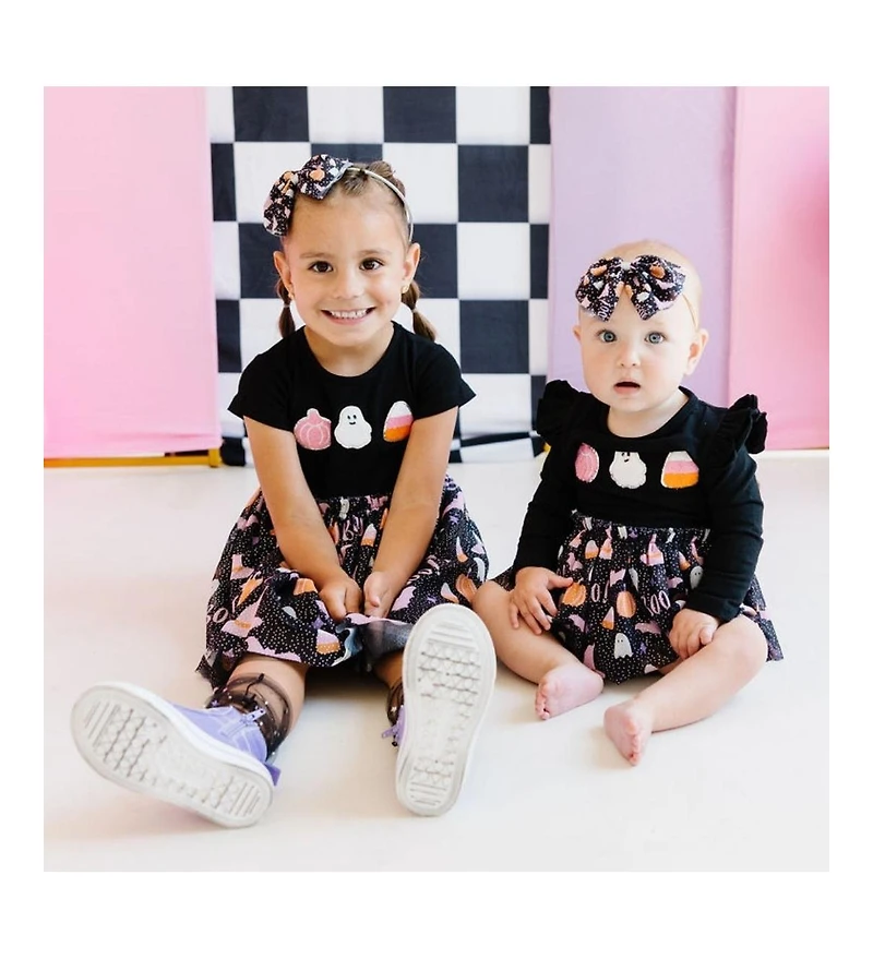 Sweet Wink Baby Girl's Boo Halloween Tulle Bow Baby Headband