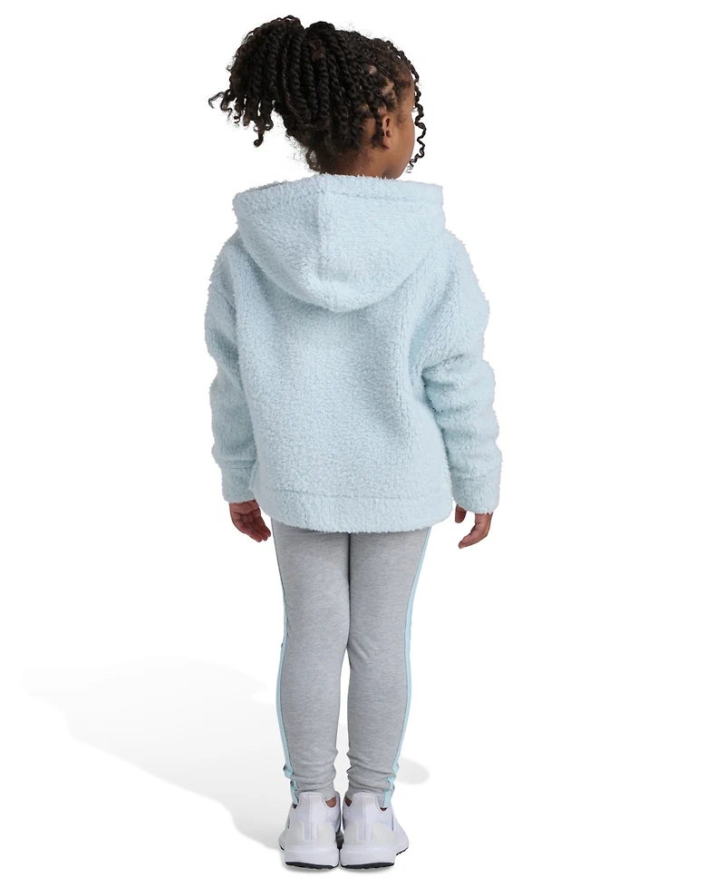 Adidas Toddler and Little Girls 2T-7 Two Piece Fleece Hoodie Leggings Set