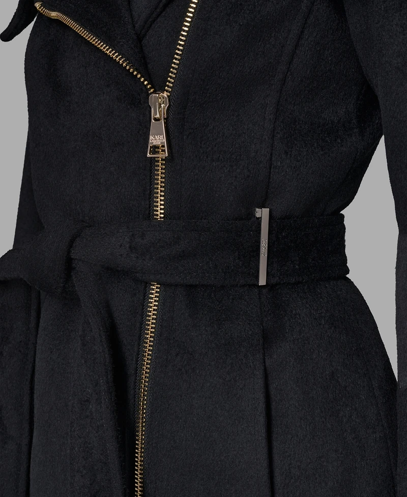Karl Lagerfeld Paris Women's Asymmetrical Wrap Coat