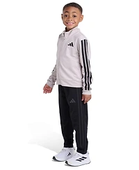 Adidas Toddler and Little Boys 2T-7 Two Piece Long Sleeve, Three Stripes Jacket Jogger Pant Set