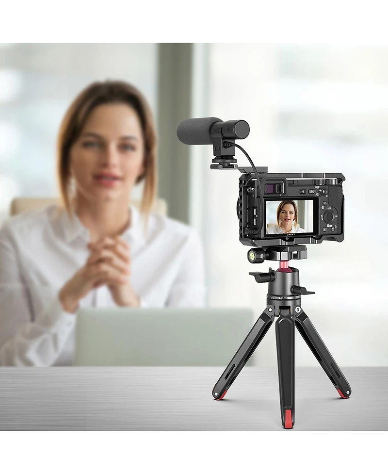SmallRig Vlog Kit with Cage, Tabletop Mini Tripod and Cold Shoe Extension for Sony A6100/A6300/A6400/A6500