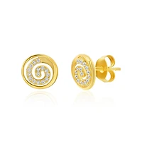 Sterling Silver, Pave Cz Swirl Design Necklace & Earrings Set