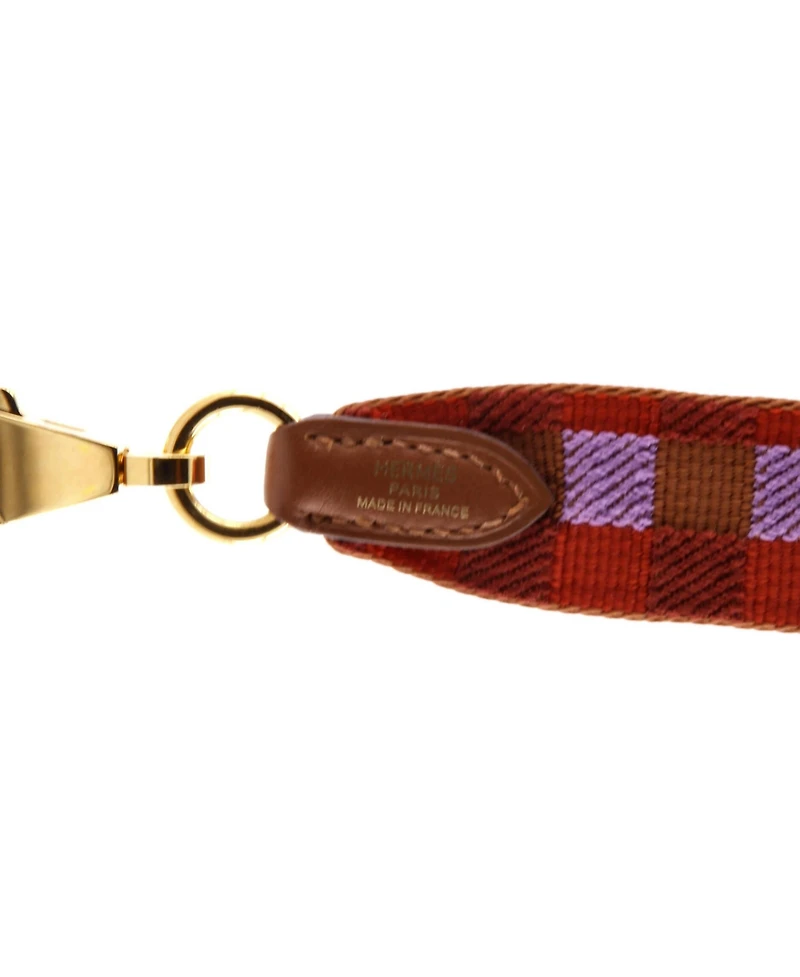 Pre-Owned Hermes 25 Sangle Shoulder Strap Maxi Quadrille Canvas