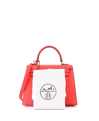 Pre-Owned HERMES Kelly 25 Handbag Verso Epsom with Palladium Hardware