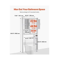 Slickblue Space-Saving Over-Toilet Cabinet with Adjustable Shelf for Bathroom