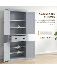 Long-Lasting Kitchen Storage Cabinet with Doors and Shelves for Pantry Organization