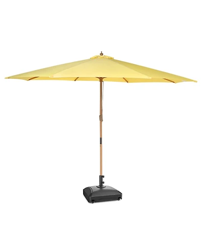 Yescom 13ft Xl Heavy Duty Solid Wood Outdoor Patio Umbrella with Base Parasol Wheels Stand for Bistro Market Table Garden Deck Yard Poolside