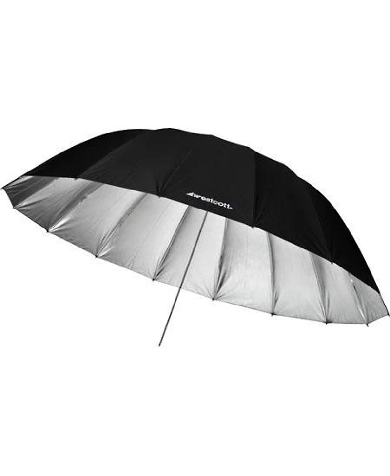 Westcott 7 Feet Silver Parabolic Umbrella Bundle with Umbrella Bracket / Adjutsable Flash Mount, 9.5' Black Lightstand