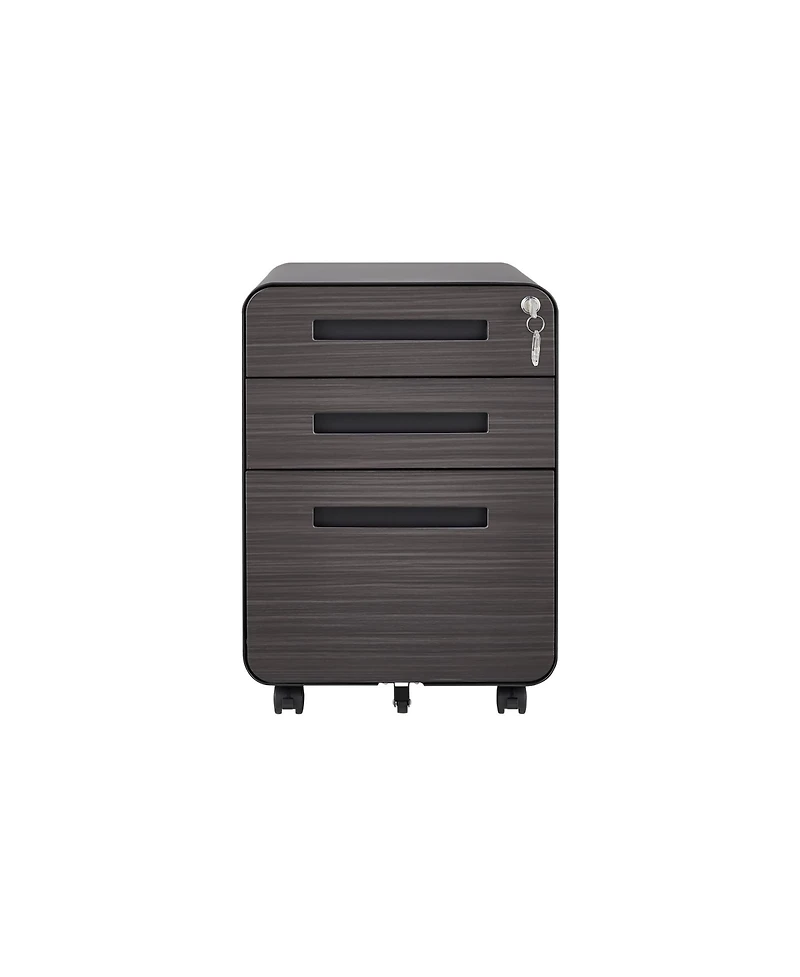 3 Drawer Mobile File Cabinet Under Desk Office Versatile Storage for Legal/Letter/A4 Files, 5 Wheel Design Anti-Tilting