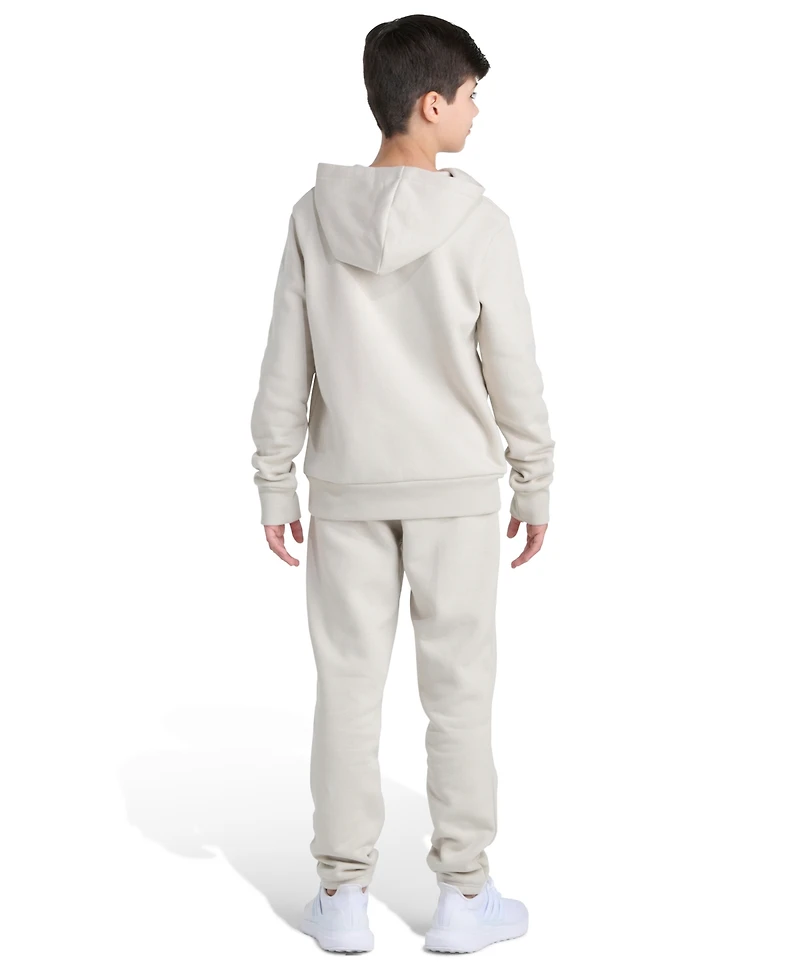 Adidas Big Boys Essential Small Logo 2-Piece Fleece Hoodie and Joggers Set