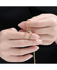 GiGiGirl 14K Gold Plated with Clear Cubic Zirconia Round Pendant Necklace