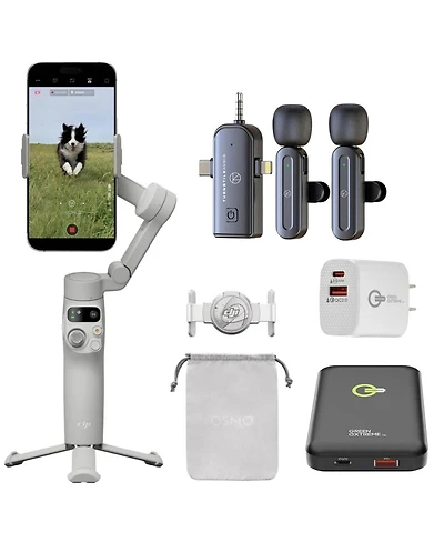 Dji Osmo Mobile 7 Gimbal Stabilizer for iPhone, Android, Built-in Tripod, 3-Axis Phone Gimbal, ActiveTrack 7.0, ShotGuides, 10hrs Use, Phone Charging+
