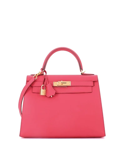Pre-Owned Hermes Kelly 28 Handbag Pink Epsom with Gold Hardware