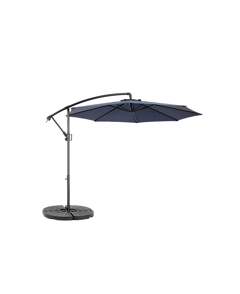 10 Ft Navy Blue Offset Patio Umbrella with Tilt and Crank