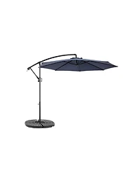 10 Ft Navy Blue Offset Patio Umbrella with Tilt and Crank