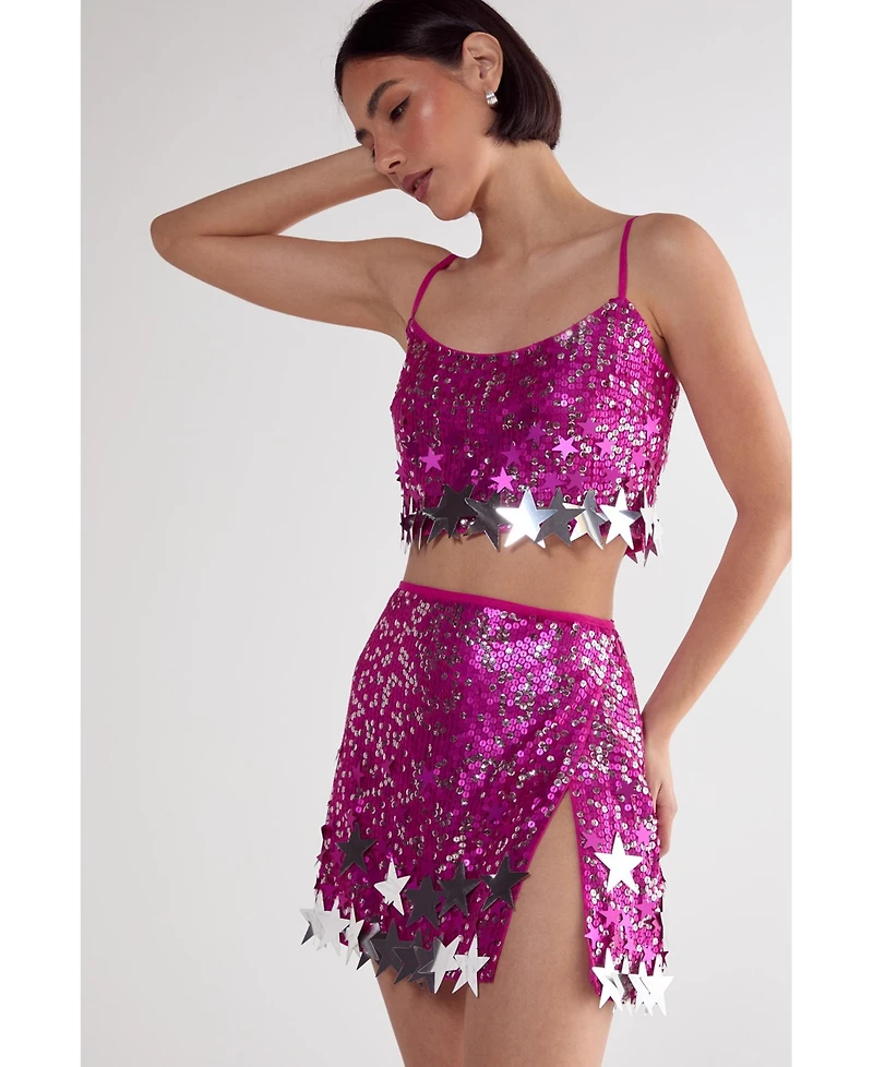 Nasty Gal Limited Embellished Star Trim Mini Skirt