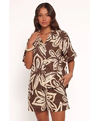 Petal and Pup Pacifica Button Up Shirt - Chocolate Floral L