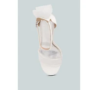 Delancy Bow Detail Lace Stiletto Sandals Women