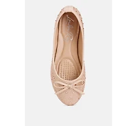 Womens hosana rhinestones and stud embellished ballet flats
