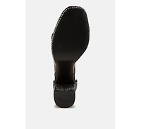 Ronan Rhinestones Embellished Block Sandals Women