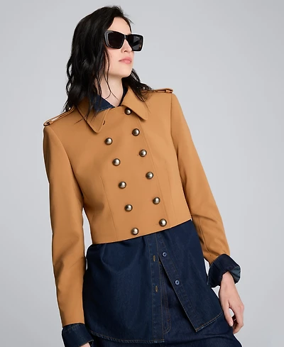 Kenneth Cole Women's Twill Cropped Military Jacket