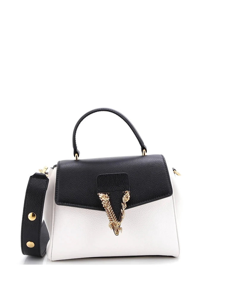 Pre-Owned Versace Small Virtus Convertible Top Handle Bag Leather