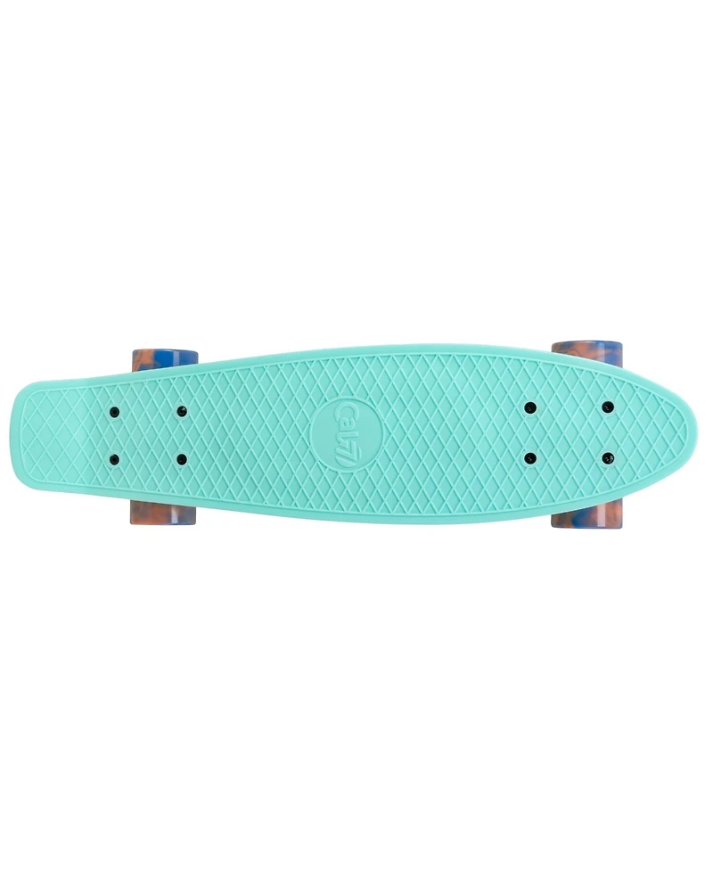 Cal 7 22 Inch Mini Cruiser Skateboard - Oceanic with Swirl Wheels