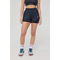 Oosc Women's Elite 2 1 Running Shorts - Black Leopard