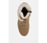 Madoka Fur Collar Chunky Ankle Boots Women