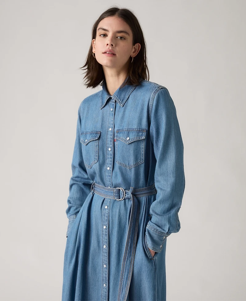 Levi's Women's Quincey Long Sleeve Midi Dress