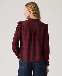 Levi's Women's Gianna Long Sleeve Ruffle Trim Blouse