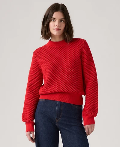 Levi's Women's Snowflake Crewneck Long Sleeve Sweater