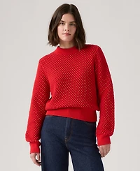 Levi's Women's Snowflake Crewneck Long Sleeve Sweater