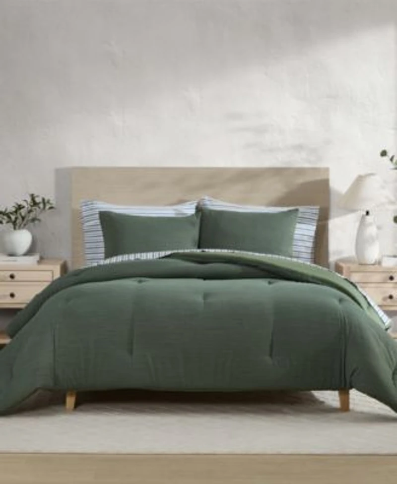 Nautica Herringbone Jacquard Chenille Solid Duvet Cover Set