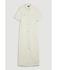 Karen Millen Women's Denim Midi Shirt Dress