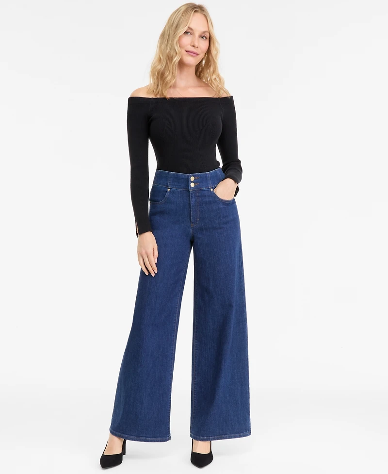 I.n.c. International Concepts Women's High-Rise Wide-Leg Jeans